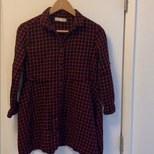 Zara girls plaid tunic top
